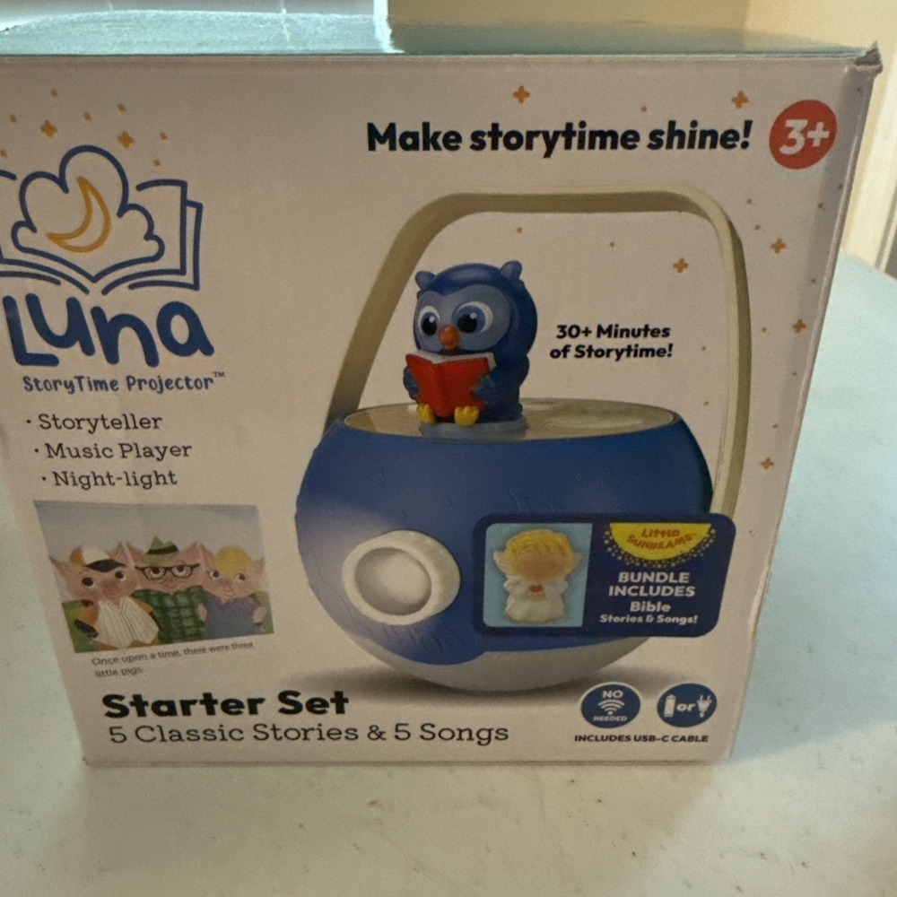 Kids Book Projector 6 Bible & 5 Classic ReadAloud Stories 10 Songs & Night Light